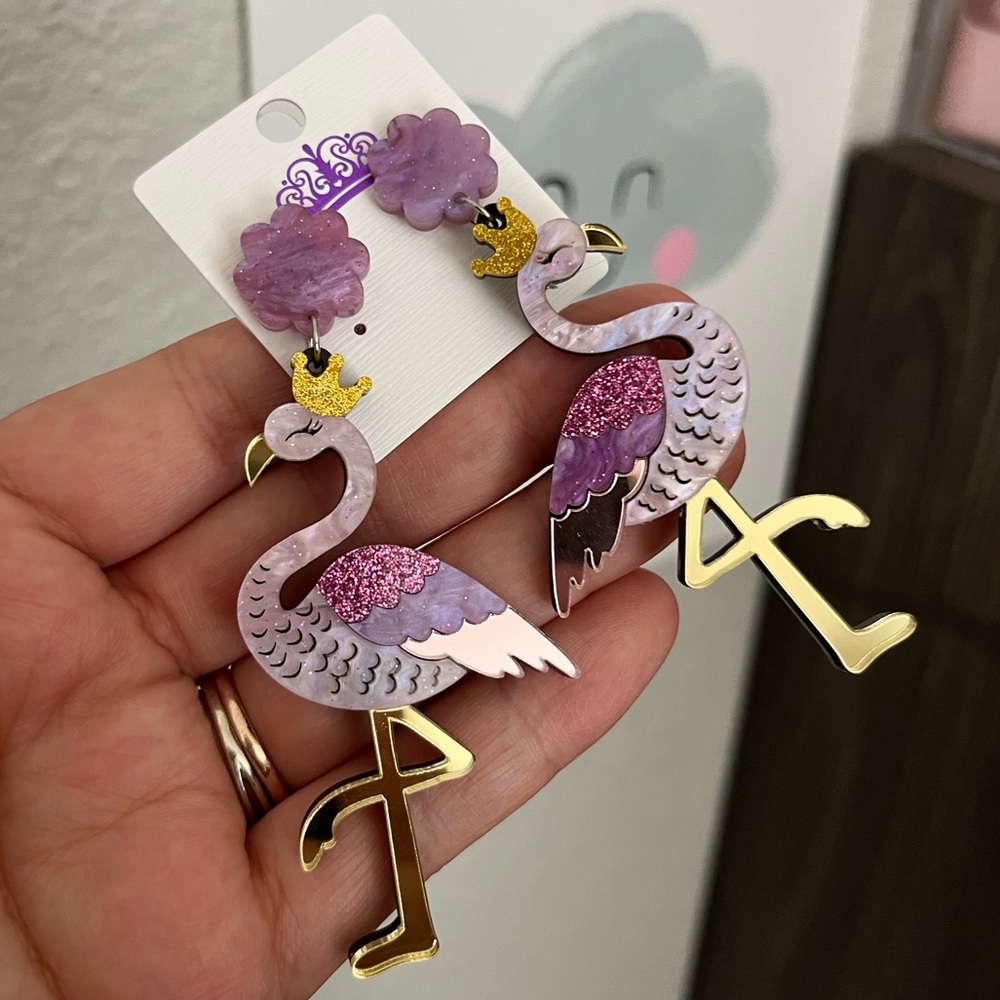 Flamingo Earrings 💜🦩